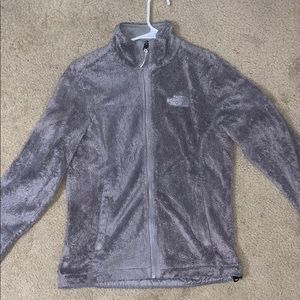 Grey Furry North Face Jacket